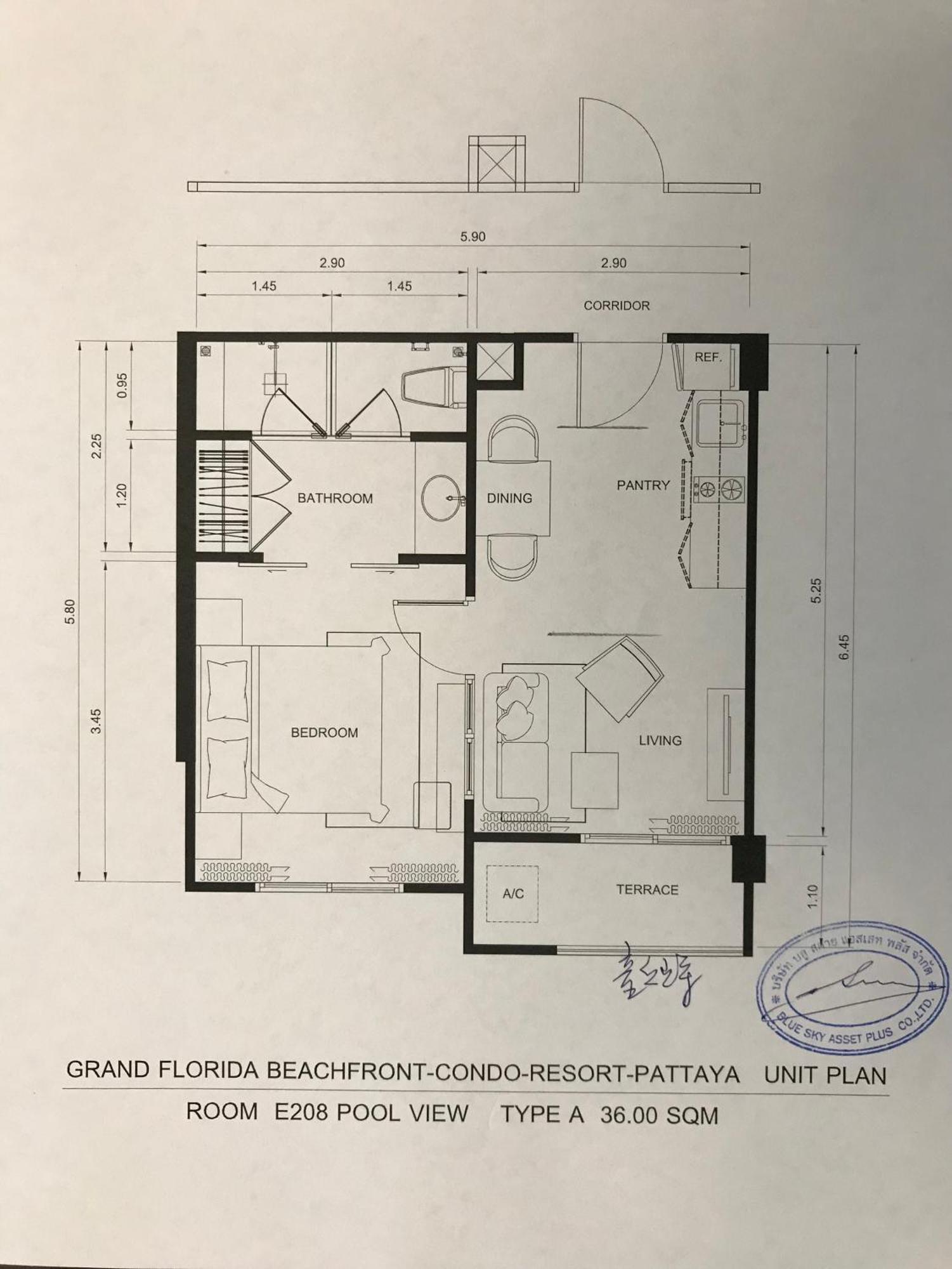 Grand Florida芭提雅带免费游泳池温泉和健身房和办公区水上花园公寓e208 Na Chom Thian Dış mekan fotoğraf
