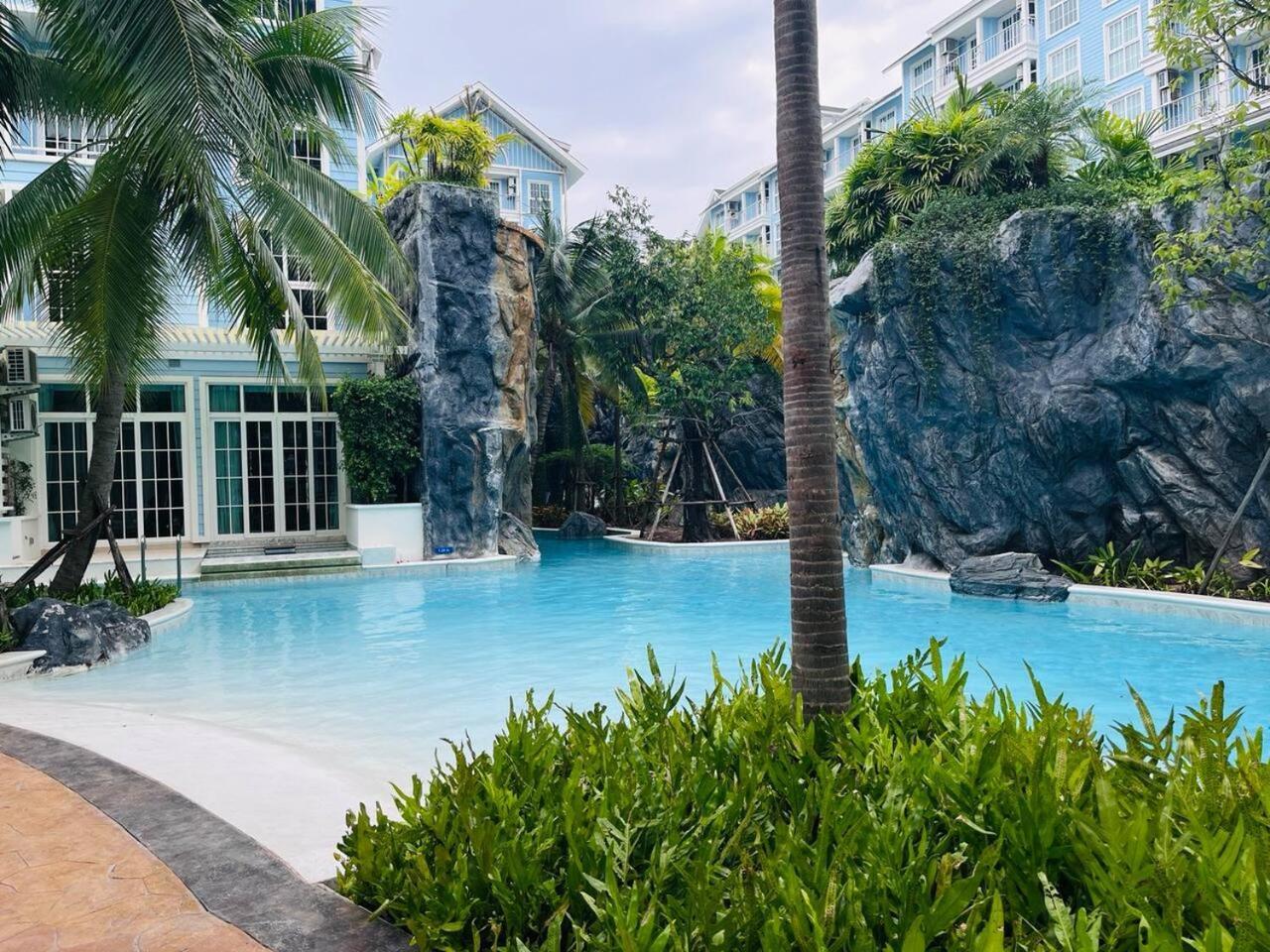 Grand Florida芭提雅带免费游泳池温泉和健身房和办公区水上花园公寓e208 Na Chom Thian Dış mekan fotoğraf