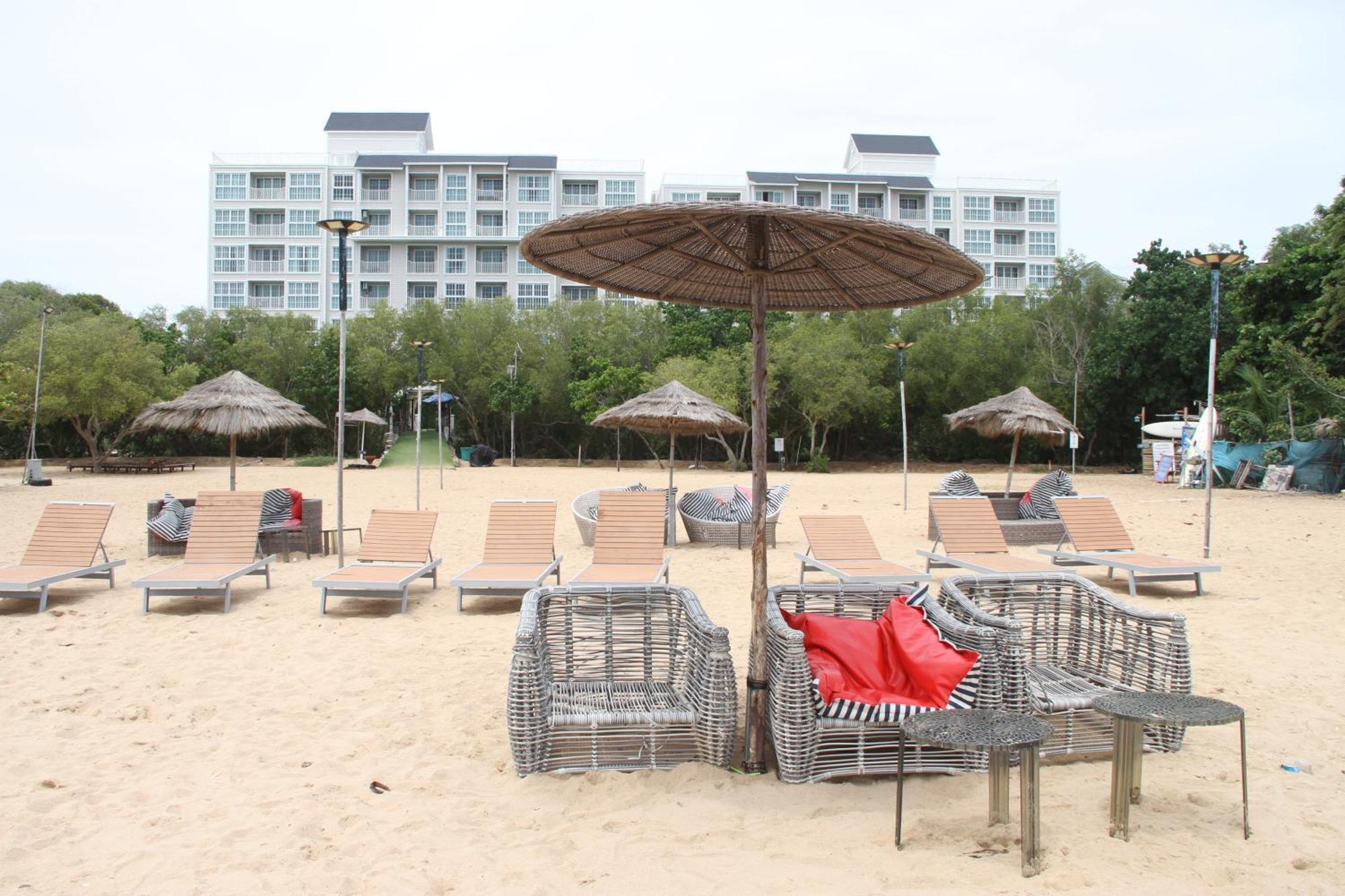 Grand Florida芭提雅带免费游泳池温泉和健身房和办公区水上花园公寓e208 Na Chom Thian Dış mekan fotoğraf